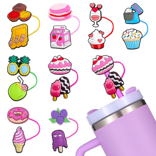 8 Piezas Cubiertas de Pajilla de Silicona Reutilizables miniatura 1