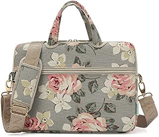 KAYOND Watercolor Orchid Patten Canvas Laptop Shoulder Messenger Bag Case Sleeve for 15-15.6Inch Laptop and Macbook Pro 15.4 (15-15.6 inch, Watercolor Orchid)