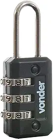Cadeado Com Segredo, Preto, 20,0 Mm, Vonder.