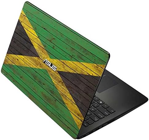 Skinit Decal Laptop Skin Compatible with Asus X502CA 15.6 - Originally Designed Jamaican Flag Dark Wood Design