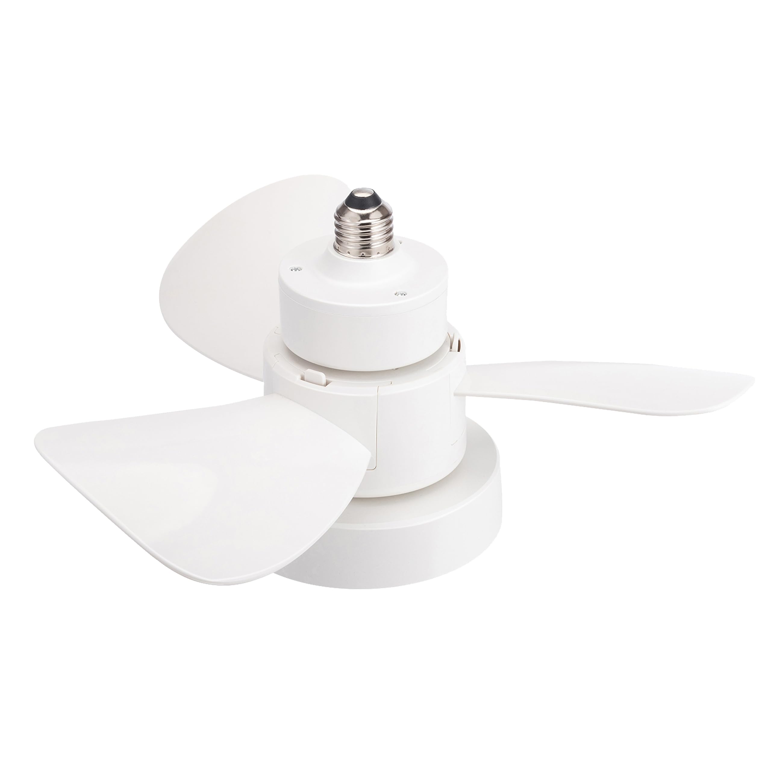 wonderlamp Debu Ventilateur LED blanc filetage E27 CCT 3000-4000-6000 K Dim, intensité réglable 15 W, silencieux