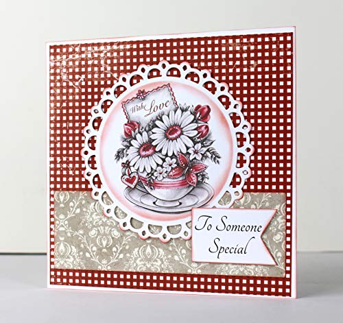 Say it with Flowers Greyscale Collection Paper Pad, Paper Craft Pads, Card Making Kit, Makes 120 Card Toppers, Works with Dies - Thumbnail 6