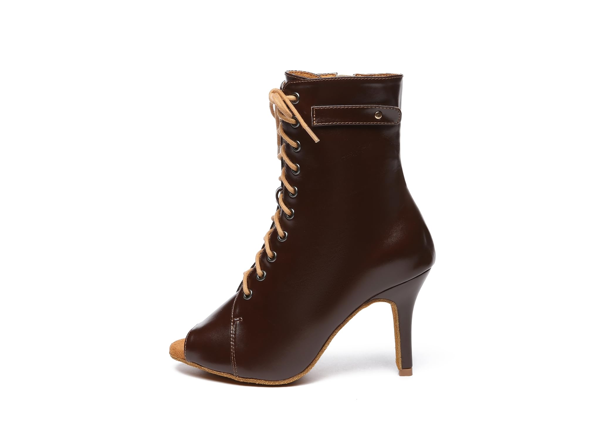 Damskie buty do tańca, na imprezę, do sali balowej, sznurowane buty latynoskie, peep toe