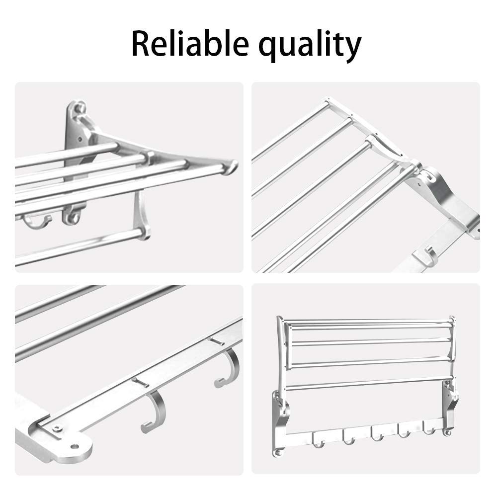 FROZEB Handdoekrails Wandmontage Badhanddoekenrek, Handdoekstang RVS Wandmontage Handdoekhouder Handdoekstang Rail Keuken Badkamer Toilet Hotel60cm