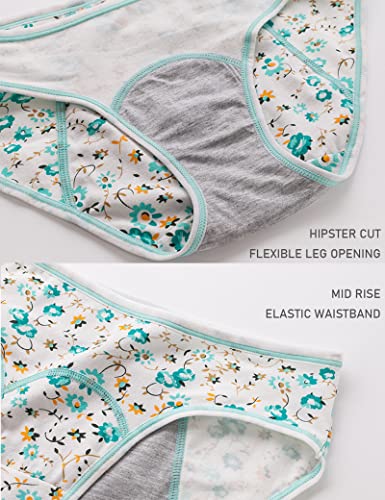 Kiench Teen Girls' Period Underwear Cotton Juniors Leak Proof Protective Panties 6-Pack3