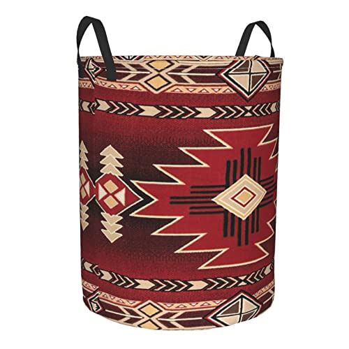 Waterproof Southwestern American Native Indian Tribal Pattern Circular Hamper Round Laundry Baskets Foldable Laundry Bags For Family/Kids/Bathroom/Bedroom/Dorm Medium #TOP1