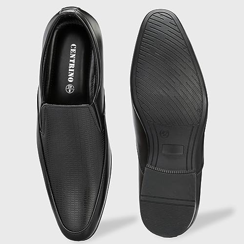 Image of Centrino Mens Formal Shoe |Slip-On Men's Formal Shoe | Stylish Non-Lace Design | Soft Cushioned Insole for Comfort | Perfect for Office & Formal Wear (64047)
