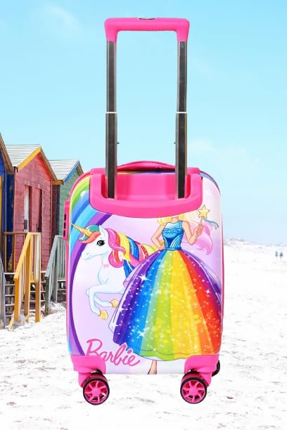 Image of ADSON Abs Kids Trolley 360 Rotating Luggage 360 Degree Wheels Princess Non-Breakable 20 Inch Kids Hardsided Suitcase with 4 Wheels, 360 Degree Wheel Travel Trolley Bag (Pink Rainbow Unicorn)