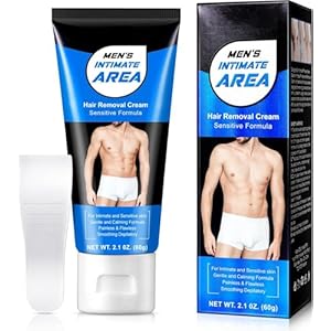 Hair Removal Cream for Men, Intimate/Private Body Cream for Unwanted Hair in Underarms, Private Parts, Pubic & Bikini Area, Painless Flawless Depilatory for All Skin Types (1)