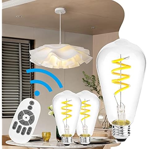 Yaoten Led Bulb with Remote, ST19 Led Filament Bulb, Dimmable, Color Changing from 2700K to 5000K, 4W E26 Base, Pack of 2 Cover
