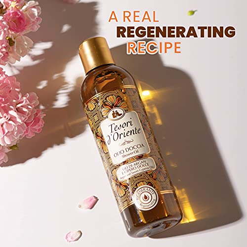 Tesori D'oriente Bath Oil, Shower Oil Body Wash, Cleansing Oil For Women-8.45 Fl Oz [Made In Italy]-(Argan Oil & Sweet Cyprus) #TOP2