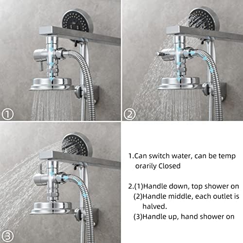 CIENCIA G1/2" Bathroom Angle Valve For Solid Brass 3-Way Shower Arm Diverter Valve Handshower for Handshower Universal Showering Components,Chrome DSF007