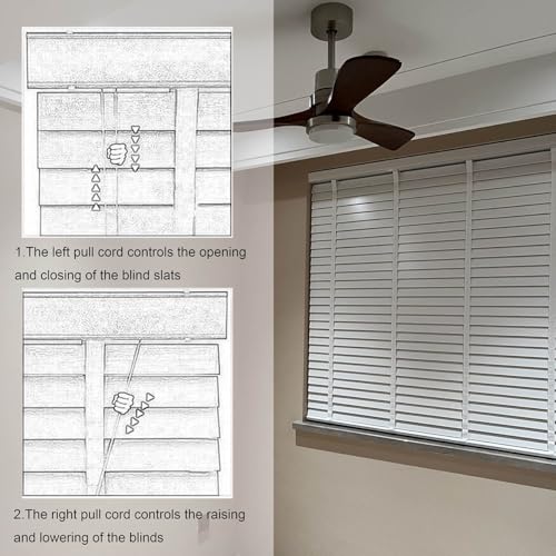 Białe drewniane żaluzje weneckie - filtrowanie światła, poziome, rolety okienne do wnętrz, biura, kuchni, na patio, 60 x 130 cm, eleganckie i funkcjonalne