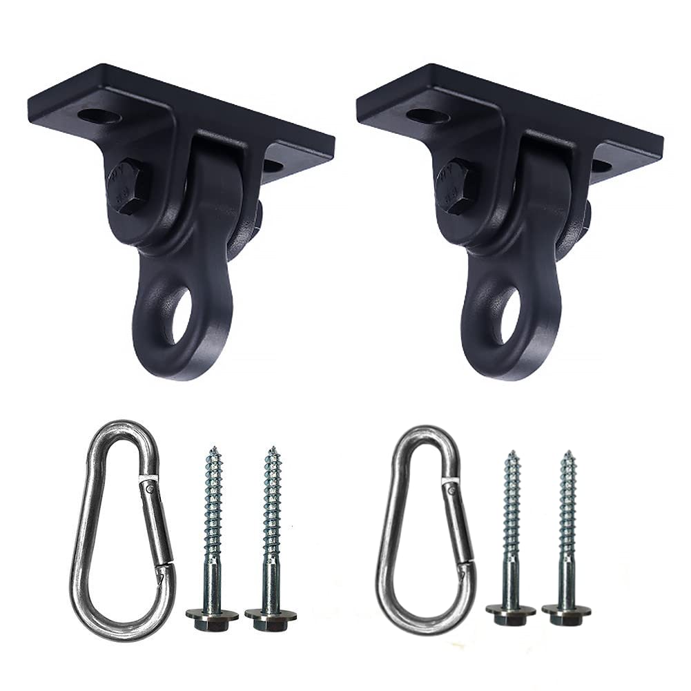 ABUSA Heavy Duty Black Swing Hangers Screws Bolts Included Over 5000 lb Capacity Playground Porch Yoga Seat Trapeze Wooden Sets Indoor Outdoor 2 PackABUSA Heavy Duty Black Swing Hangers Screws Bo…