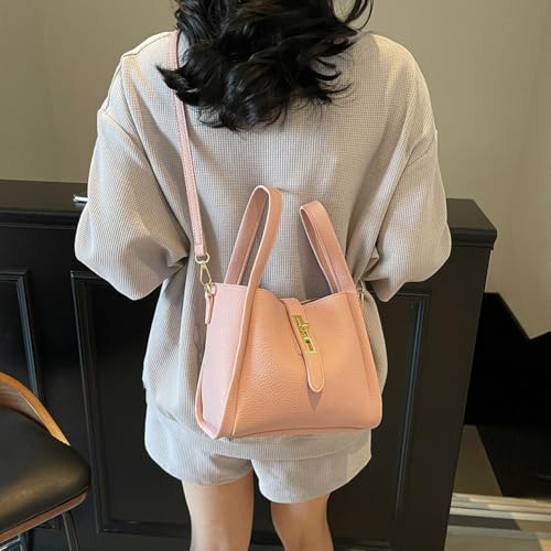 Bucket Bags for Women Vegan Leather Tote Bag Small Handbag Top Handle Bag Trendy Stachel Bag Crossbody Purse3