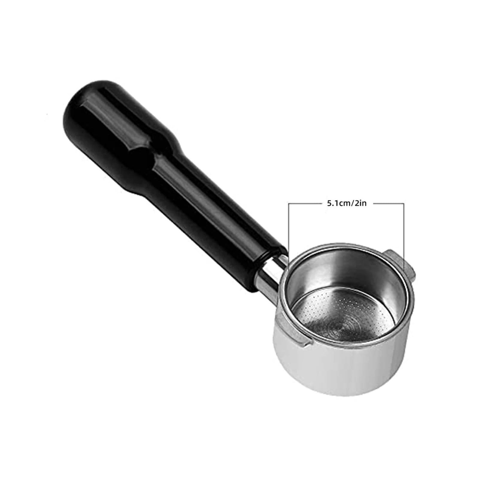 Portafiltro,Compatible Con Delonghi 51mm Portafiltro Sin Fondo 2 Oídos | Acero Inoxidable Piezas De Repuesto Manija Cafetería A Prueba De Fugas Antideslizante
