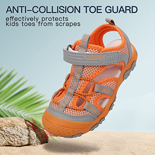 Image of UOVO Boys Sandals Kids Sandals Hiking Athletic Closed-Toe Beach Summer Sandals for Boys Quick-Drying