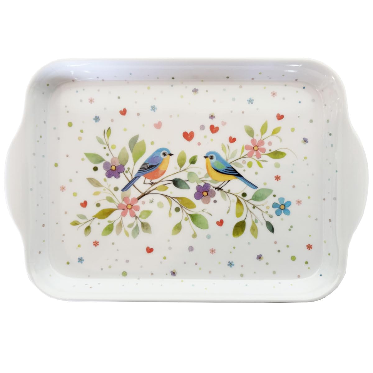 Plateau rectangulaire en bouleau motif Jardin partagé - 20 x 27 cm