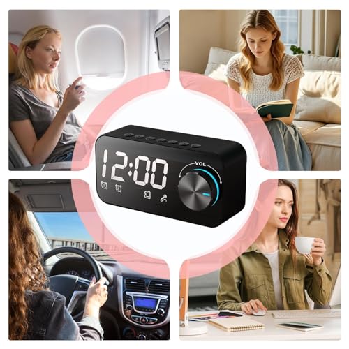 Reloj despertador para mesita con altavoz inalámbrico para música en el dormitorio infantil 3