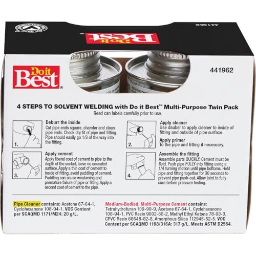 Do it Best Kit de Limpiador de Tuberías y Cemento PVC MP-6, 2 latas de 4 oz miniatura 2