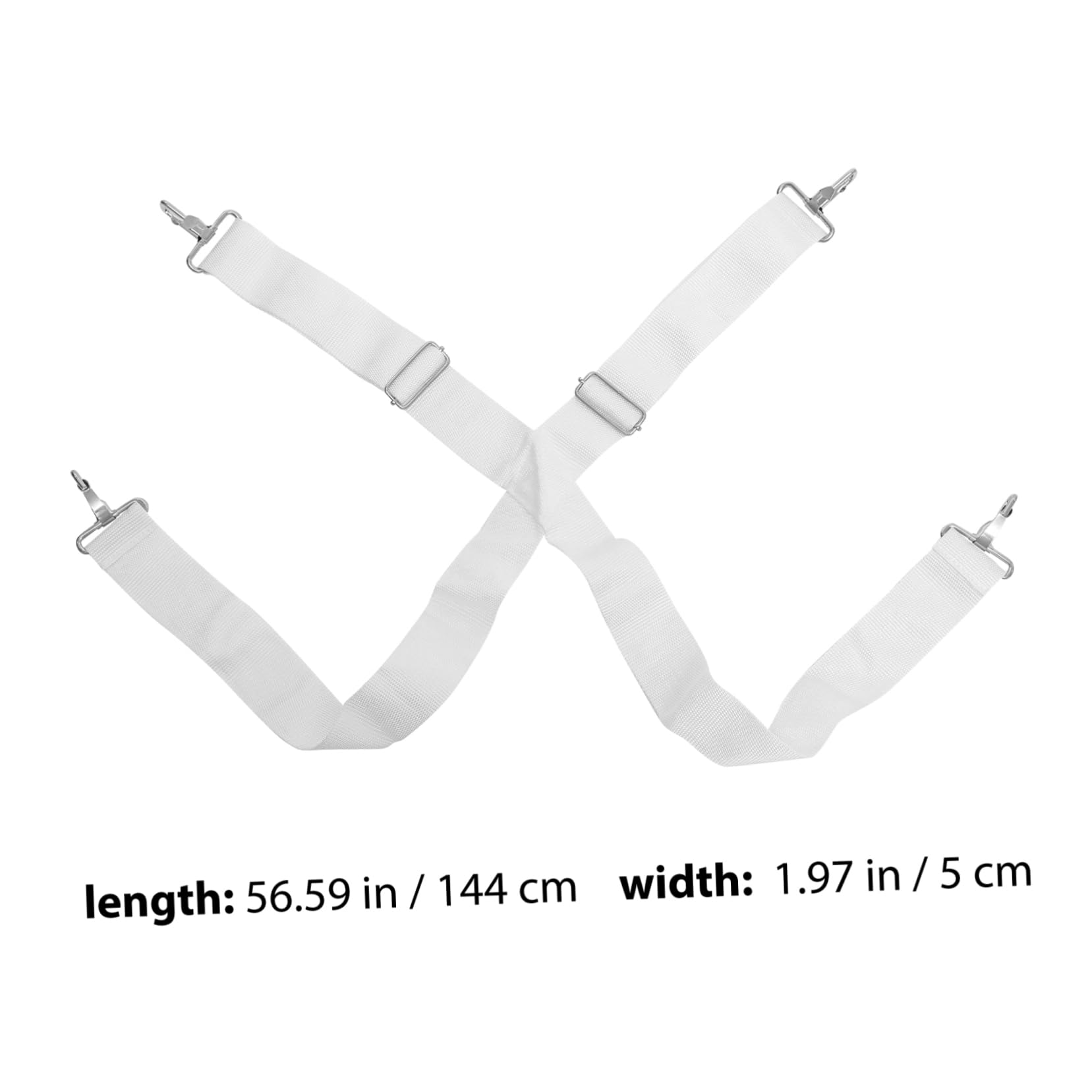 Vaguelly Verstellbarer Weißer Nylon Bassdrum Doppelschultergurt 2 Stück mit Bequemem und Sicherem Halt für Marschtrommel Musiker