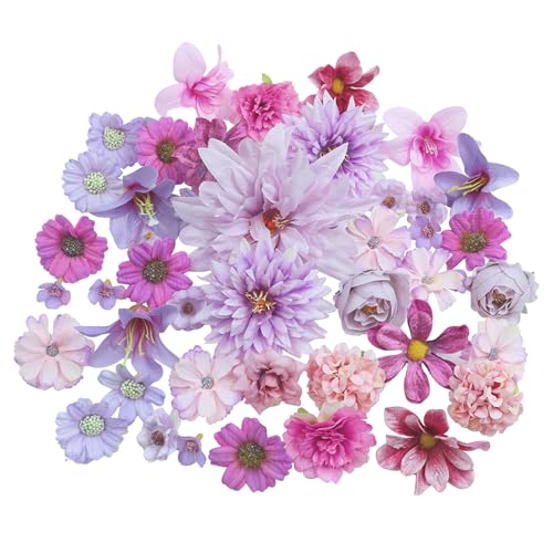 Avagiaforu Flores Artificiales, 48 Piezas Flores de Tela, para Bodas, Hogar, Jardín, Fiestas, Guirnalda Decoración (B)