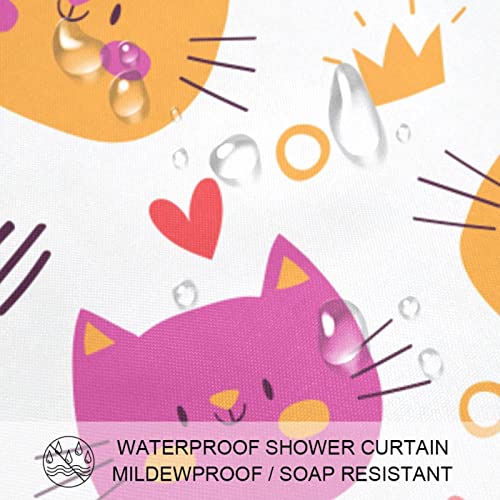 Rideau de douche imperméable pour éviter les éclaboussures motif chat - 4