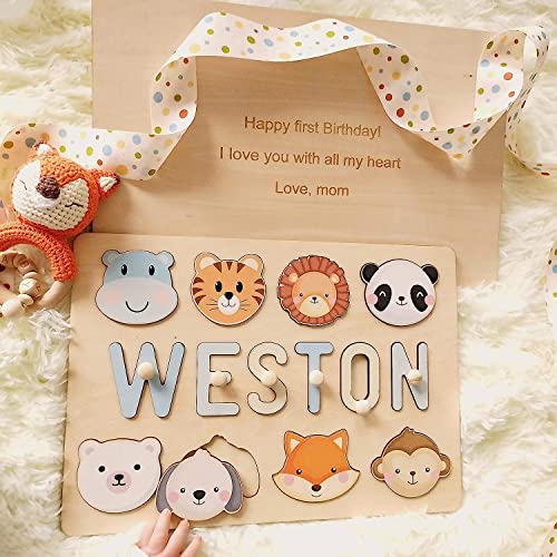 Personalized Name Puzzle For Kids, Custom Baby Gifts, Wooden Puzzles For Toddlers, Early Learning Toys For Baby Boy & Girl 1 Year Old Nursery Gifts Montessori Toys Toddler Puzzles #TOP7