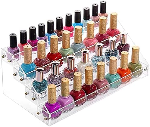 Estink 4 Tiers Nail Polish Organizer, Acrylic Nail Polish Makeup Organiser Stand Rack