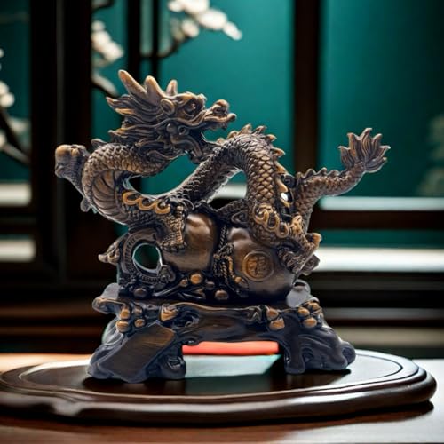 Estatua Feng Shui Dragón Chino Decorativa 7.5 x 3.2 x 6.5 in miniatura 6