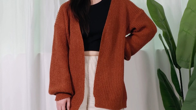 カーディガン Jacquard Arrow Long Knit Cardigan Khaki ROKIACDE Waffle Knit Cardigan Women Long Sweater Oversized White