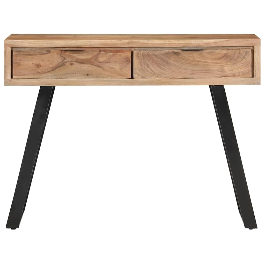 Tavolo consolle 100 x 35 x 76 cm, in legno massiccio di acacia, con