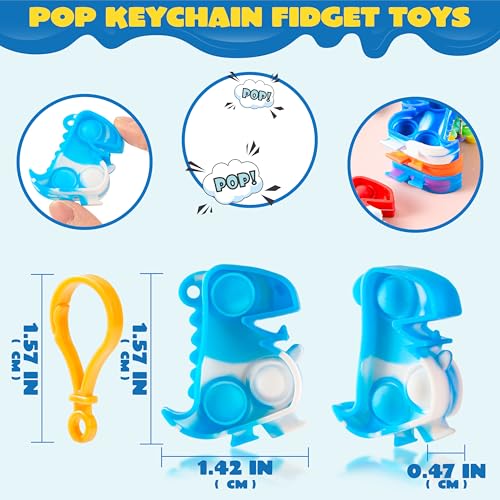 Image of JOYIN Dinosaour Pop Fidget Keychain 30 Pack Pop Fidget Toys Bulk Party Favors for Kids, Halloween Goodie Bags Stuffers Back to Student Gifts Classroom Prizes Birthday Sensory Toys