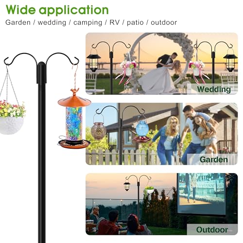 XDW-GIFTS Ganchos Shepherds para atividades ao ar livre, pacote com 2 postes de alimentação de pássa