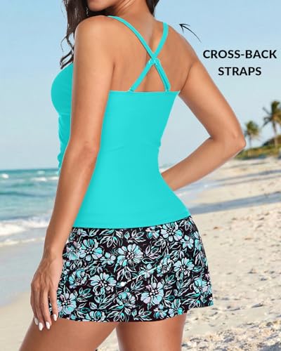 Image of Talisea Womens Tankini Bathing Suits with Skirt Two Piece Tummy Control Swimsuits Ladies Swimwear