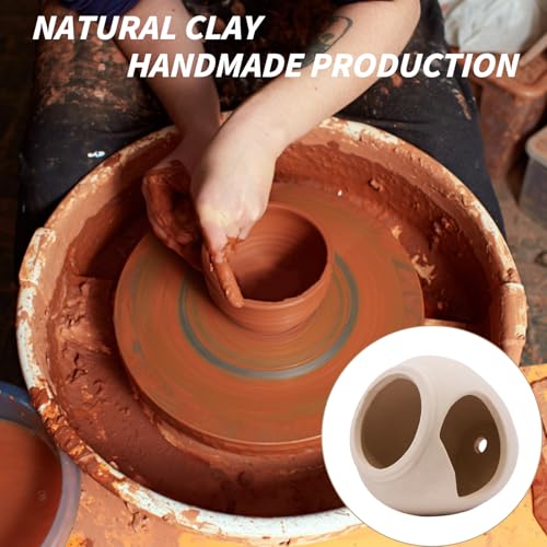 Image of AnRui Fish Tank Hideout Ceramic Jar Aquarium Decorations Cave Cute Jar with a Hole Aquarium Accessories Decor Ornaments for Cichlid, Small Fish, Shrimp to Play Hide Breed Habitat, Apricot