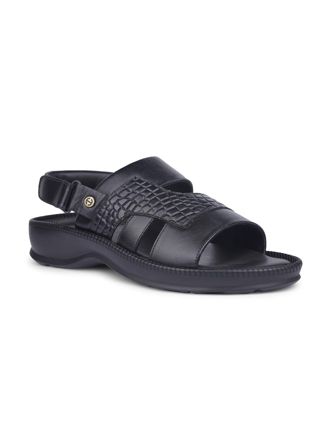 Liberty OSL-60 Men Formal Sandal with Softy Leather Upper | PU Sole Sandal for Men | Stylish & Comfortble Velcro Sandal for Men | Trendy Design Mens Sandal (42 EUR - Black) (B0D1KL9XP6) Amazon Price History, Amazon Price Tracker