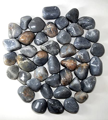 Image of Grey Pebbles for Decoration and Pebbles for Plants Pots, Table Decor, Home Decor, Vase Fillers - Decorative Pebbles Stones (1.9 Kgs, Grey Pebbles)