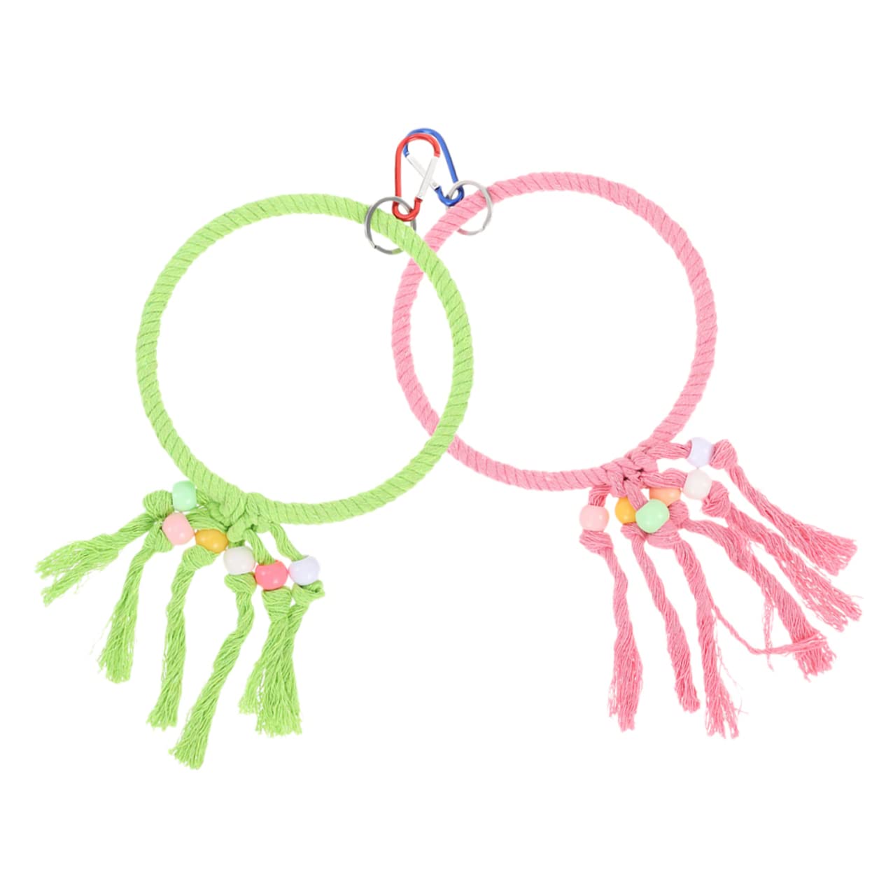 ifundom 2Pcs Decorative Parakeet Rope Perches Funny Cockatiel Swing with Bright Colors Bird Stand for Hanging Play and Climbing for All Bird