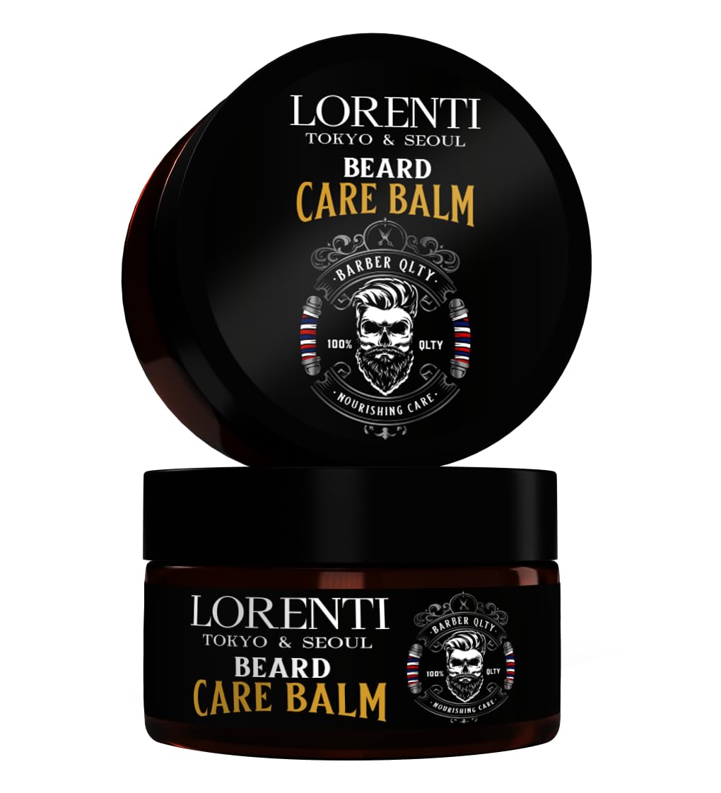 LORENTI TOKYO & SEOUL Argan Barber - Juego de cuidado de la barba y peinado - Kit de cuidado de la barba con aceite para barba, champú para barba y bálsamo para barba - Idea de regalo para hombres