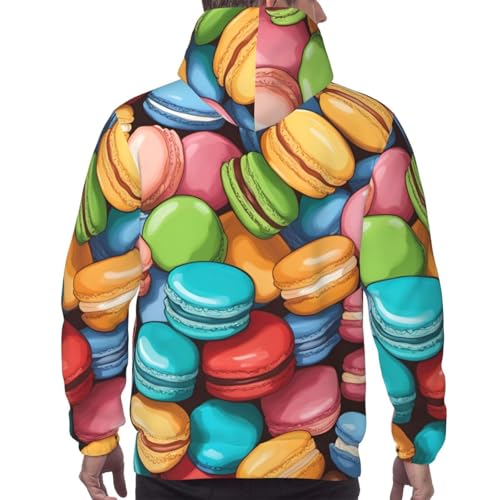 Sweat à capuche homme imprimé macaron biscuit confortable - 4