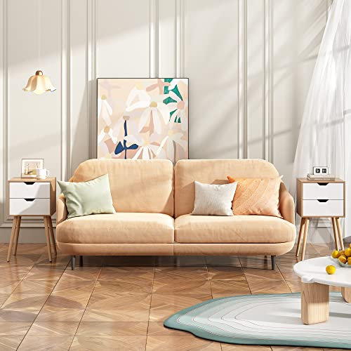 image for JAXPETY Nightstands Set of 2, Night Stand with Drawers, Bedside Tables