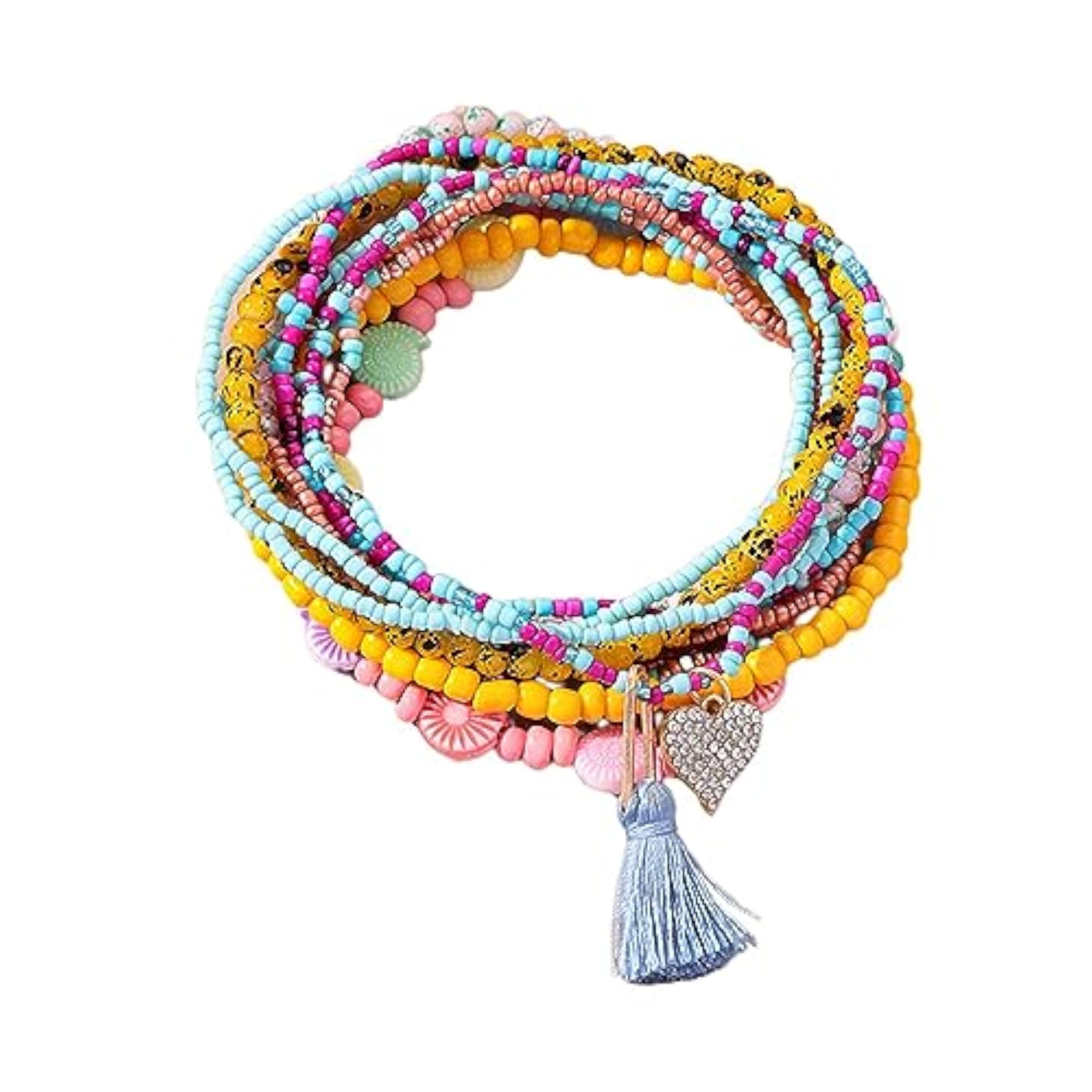 Boho Beaded Anklets, Glass Bead Foot Jewelry Set