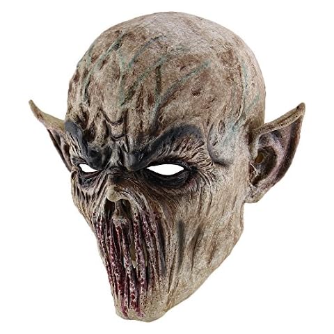 Hophen Scary Halloween Mask Terror Ghost Devil Mask Dance Party Scary Biochemical Alien Zombie Caps Mask Cover