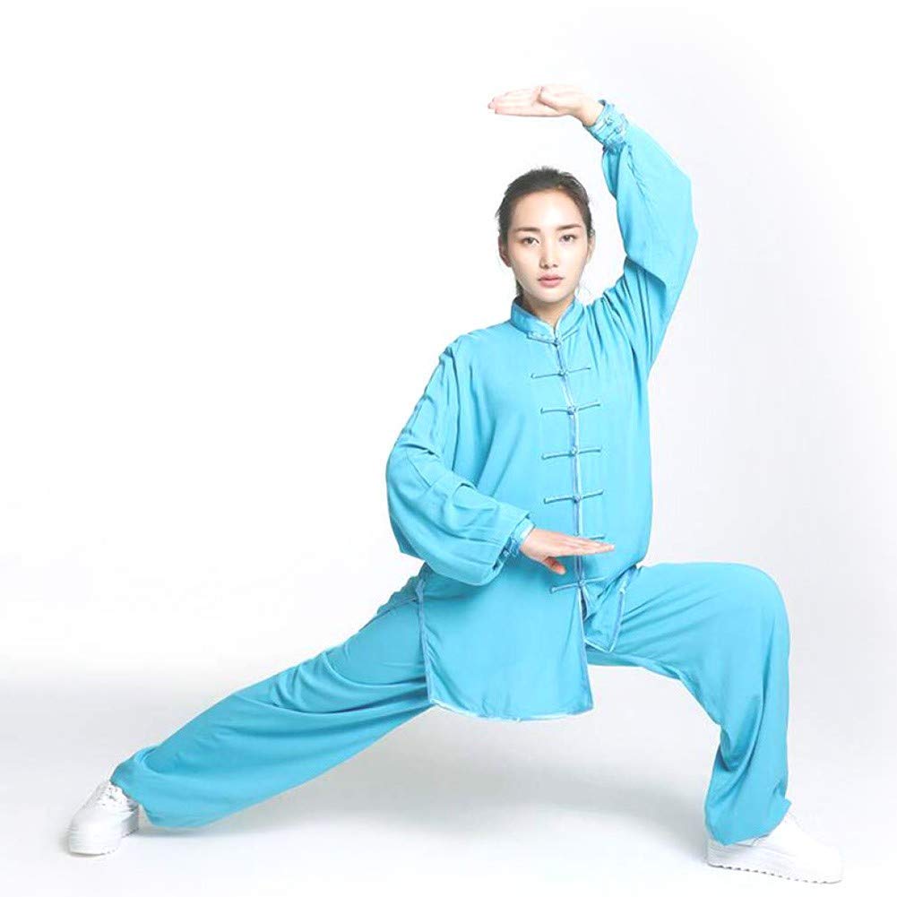 RWRAPS Abito Tai Chi da donna, Abbigliamento Tai Chi per esercizi mattutini-XS (Bianco 3XL) (Blu XL)