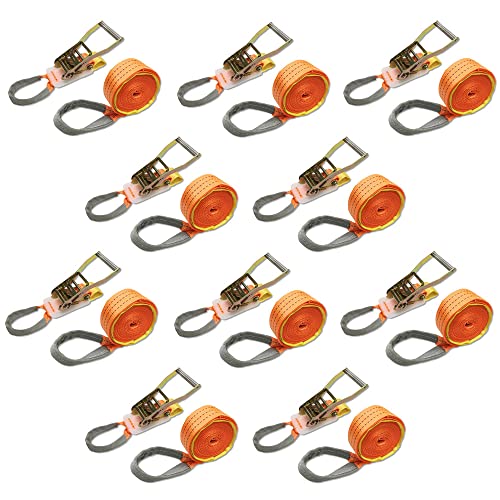 ベストアンサー ラッシングベルト ワッカ 破断荷重 2000kg 10本セット ベルト幅 50mm 固定側 1m 巻側 5m ラッシング ベルト Iフック ロープフック対応 ワッカ アイタイプ 荷締め 固定 ラチェット式