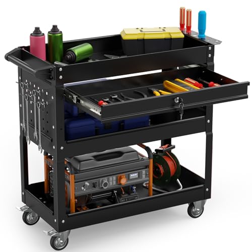 Sylritha 3 Tier Rolling Tool Cart on Wheels, 450 LBS