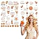 Aperol Geschenk – 12 Bögen Aperol Spritz Tattoos (37 Motive), Temporäre Aperol Klebetattoos für Gesicht & Körper, Sommer Cocktail Accessoires für Karneval, Fasching, Party & Festival