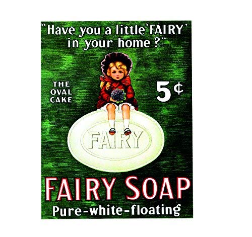 Ecool Fairy soap have you a little fairy in your home retro shabby chic vintage style picture metal wall plaque sign (200mm x 150mm)