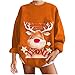 Susenstone Femmes NoëL Pull, Renne DrôLe Imprimé Pull Rouge Sweat Baggy Ras du Cou à Manches Longues Tops Swearter Pull Dames